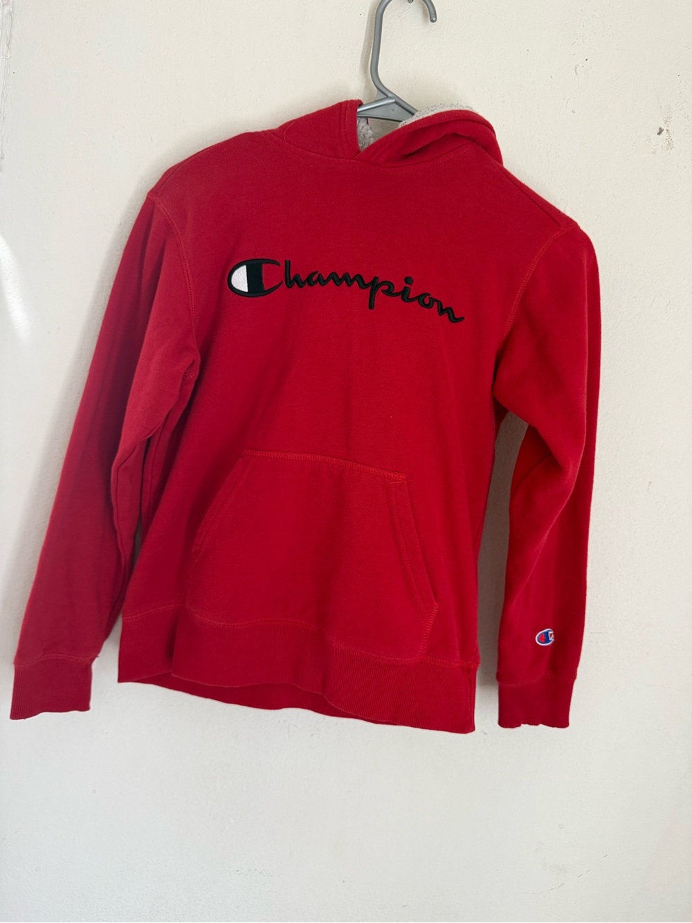 Champion Kids Red Logo Hooded Sweatshirt